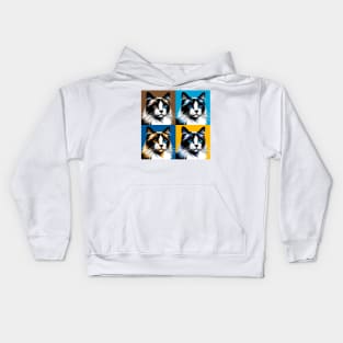 Snowshoe Pop Art - Cat Lovers Kids Hoodie